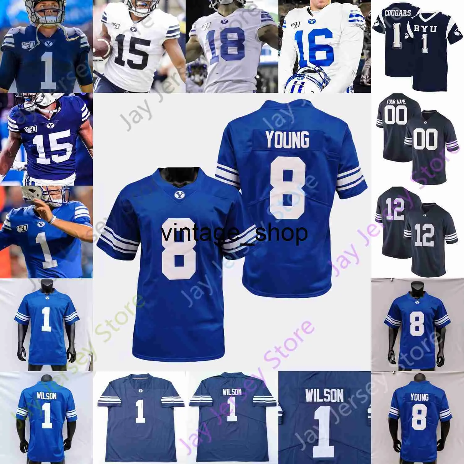 Vin Byu Cougars Football Jersey NCAA College Ty'son Williams Sione Finau Steve Young Lopini Matt Bushman Simon Hifo Romneytakitaki Ansah