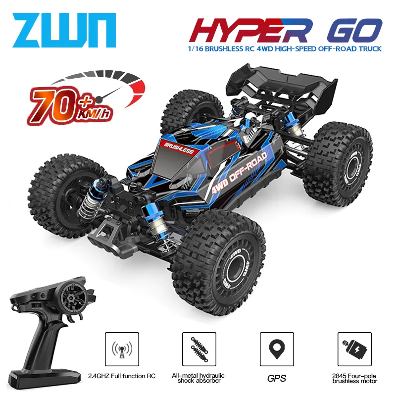 ElectricRC Car MJX 16207 70KMH Brushless RC 4WD Electric High Speed ​​Offroad Remote Control Drift Monster Truck For Kids vs Wltoys 144010 230603