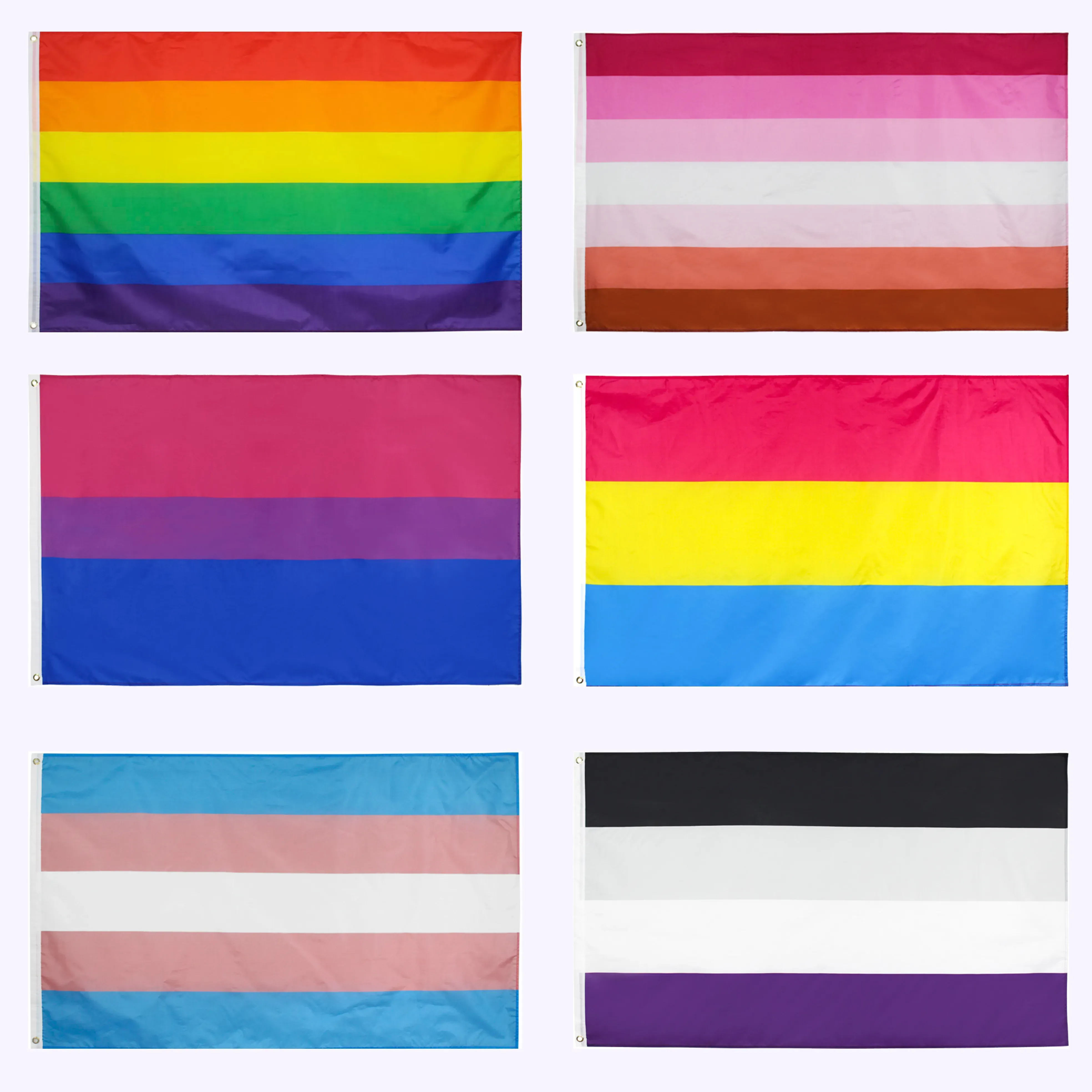 LGBT Pride Flag Direct Factory 90x150cm 3x5ft Hurtowe tęczowe gej biseksualne lesbijskie bezpłciowe transpłciowe baner C49