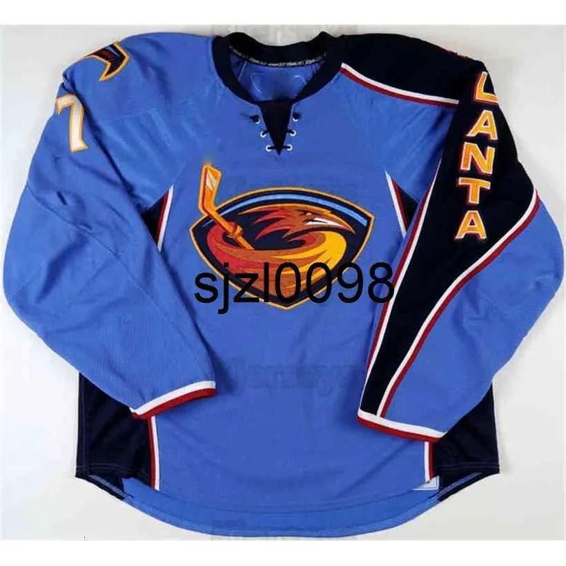 SJ98 Ceocustom Men's Vintage Atlanta Thrashers Jerseys 17 Ilya Kovalchuk 36 Eric Boulton 6 Hainsey 39 Tobias Enstrom Jersey Blue Hockey Mixed Ord