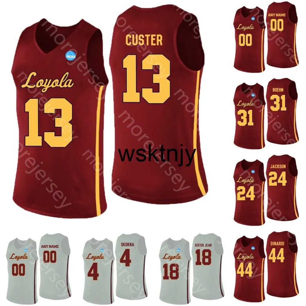 Wsk 2020 Loyola Ramblers Maglia da basket NCAA College Marques Townes Cameron Krutwig Marquise Kennedy Tom Welch Paxson Wojcik Taglia S-2XL