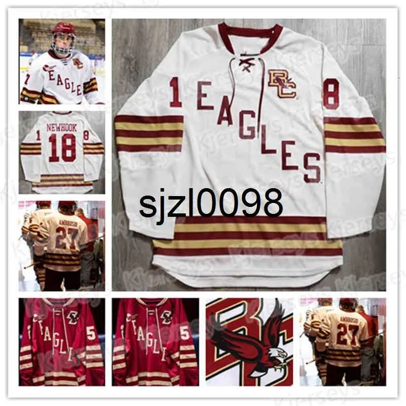 SJ98 CEOVINTAGE RATE MĘŻCZYZN KOBIETY MOUTH Boston College Matt Price Hockey Jersey Hafted Stitched dostosuj potrzebę Nazwę numeru 18 Alex Newhook