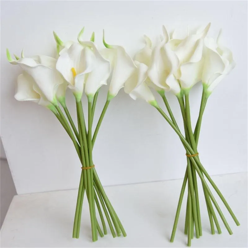 Dekorativa blommor 10st konstgjorda calla lily bukett för bröllop hem balkong trädgård dekoration bankett scen layout falska blommor