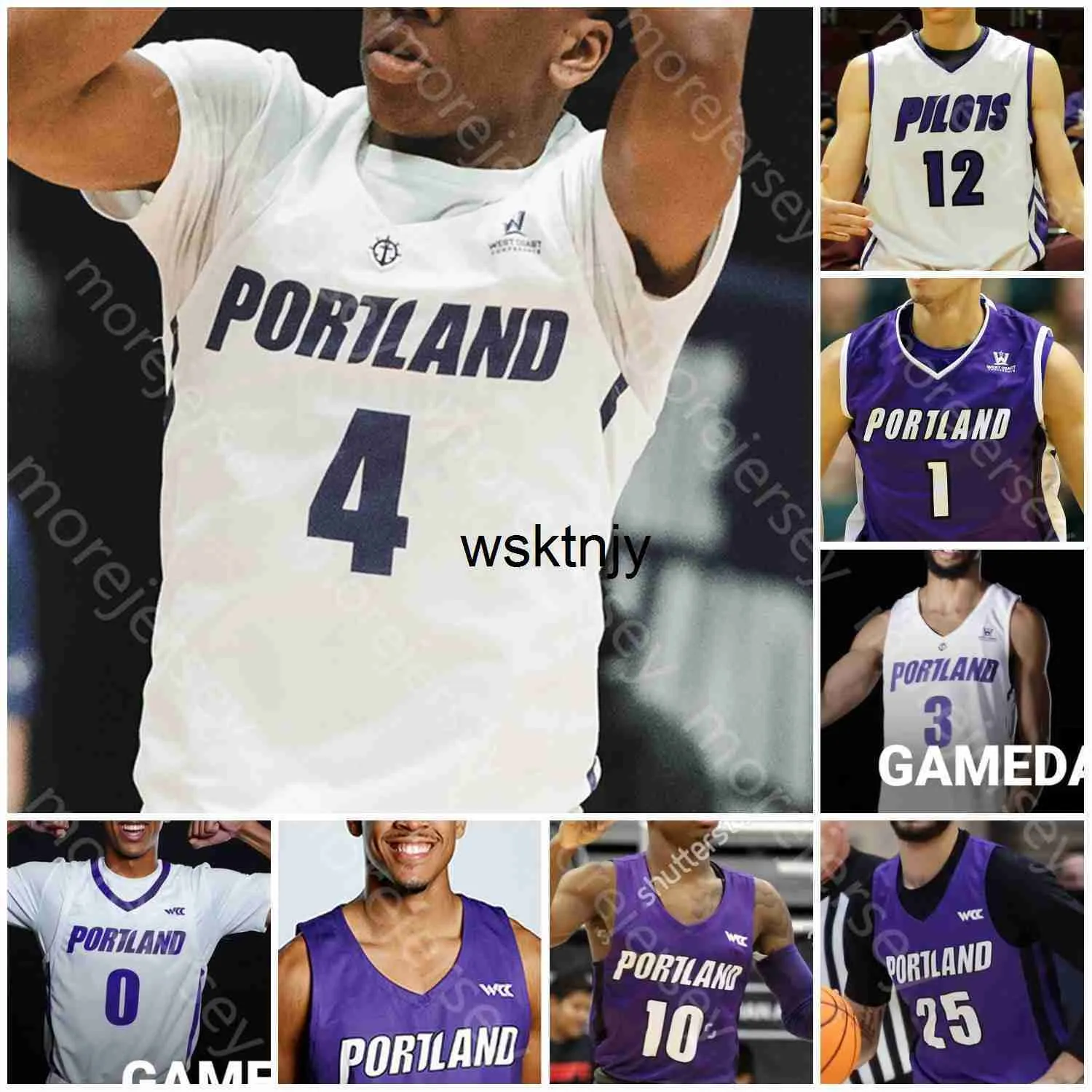 WSK Portland Pilots basket Jersey NCAA College Ray Scott Tyler Robertson Moses Wood Chris Austin Mike Meadows Chika Nduka Jack Perry vuxna ungdomskvinnor