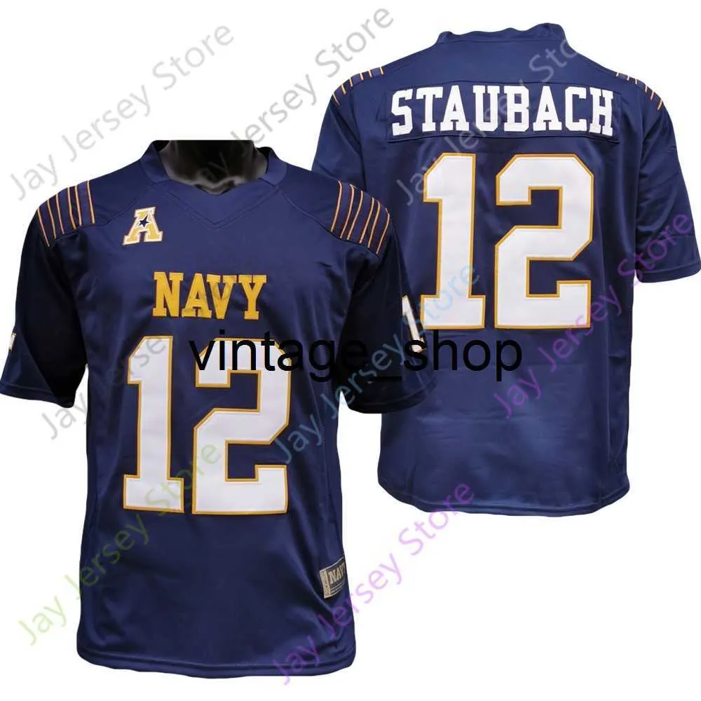 Vin Navy Midshipmen Football Jersey NCAA College Roger Staubach Navy Size S-3xl All STITCHED MOUNG MĘŻCZYZN