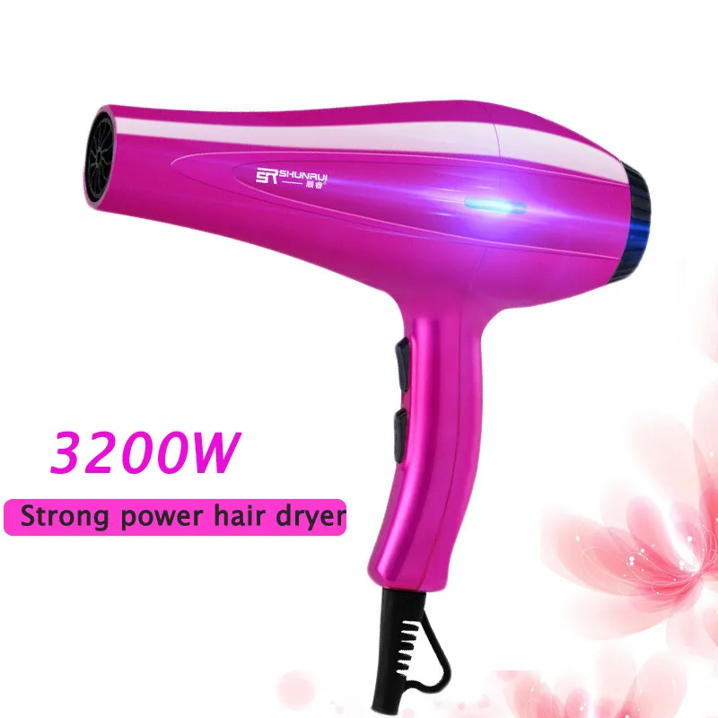 Hair Dryers Professional Blue Light Anion Blow Dryer 2 Speed 3 Heat Settings 4000W Power /Cold Wind Hair Dryer Salon Hair Styling F35 230603