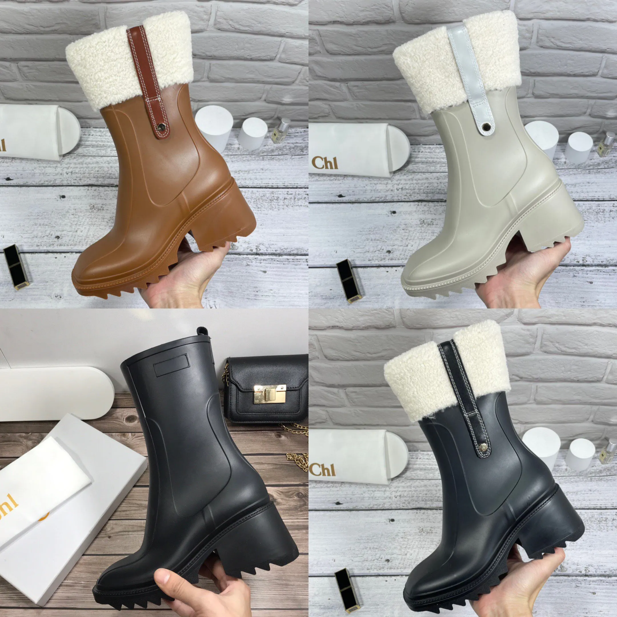 rain boots with side zipper