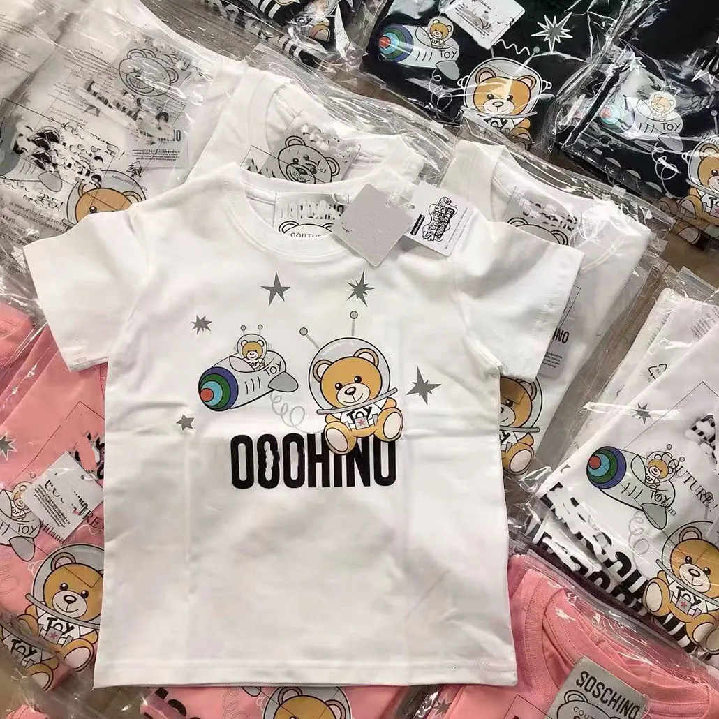 Детские летние футболки Mosch Designer Tees мальчики для девочек девочки модные писем с напечатанными топами детские повседневные модные модные футболки