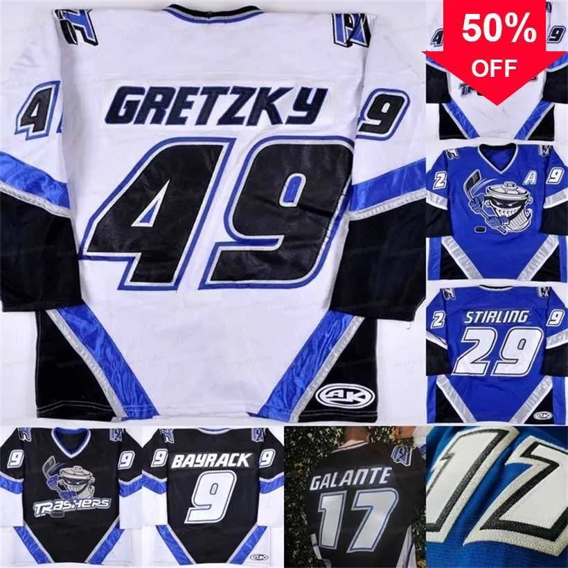 Mag A3740 Danbury Trashers Maillot 2004-05 Brent Gretzky Mike Bayrack Brad Wingfield Jon Mirasty Scott Stirling Bren dan McCartin Regan GALANTE Kelly