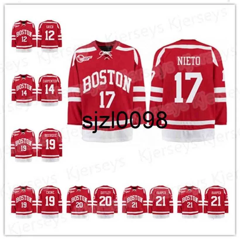 Sj98 CeoDante Fabbro Boston University Terriers jersey Bobo Carpenter Witkowski Joel Farabee Mark Cheremeta Hugo Blixt Patrick Harper Jake Oett 4XL