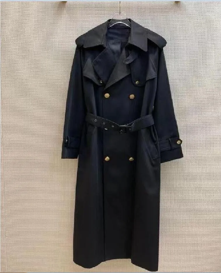 Top Womens Trench Coats FashionL vestes coupe-vent design long tempérament top mode classique dame manteau léger chaud hiver Parkas ceinture noir