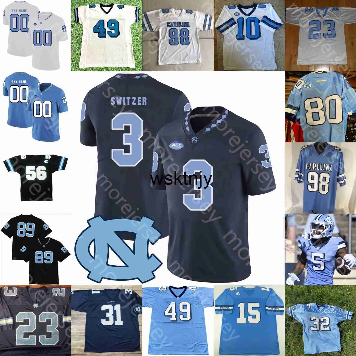 WSK 2021 Custom North Carolina Football Jersey NCAA College Hakeem Nicks Robert Quinn Bruce Carter Willard Elijah Green Beau Corrales Khafre Brown