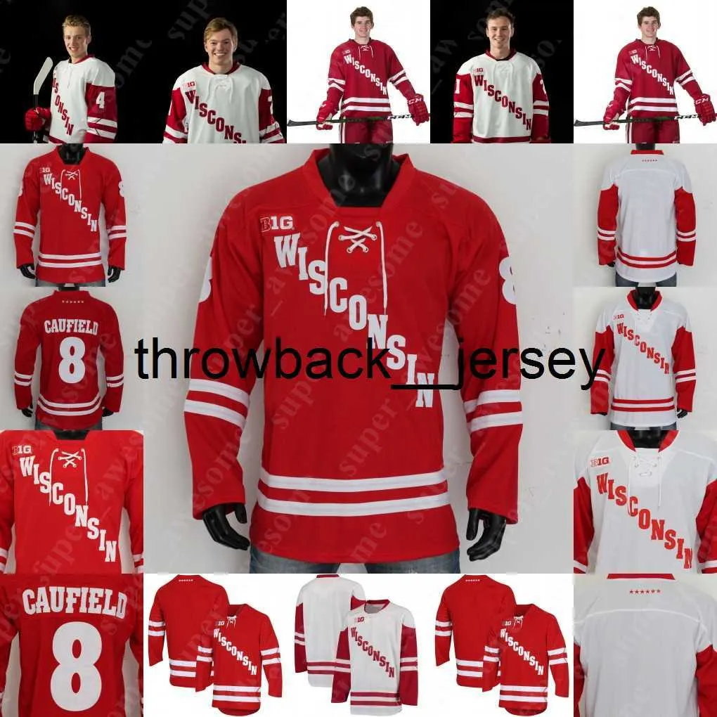 Thr Wisconsin Badgers Hockey Jersey Cole Caufield Robbie Beydoun Linus Weissbach Dylan Holloway Ty Pelton-Byce Roman Ahcan Cameron Rowe Ty Emberson Tarek Baker