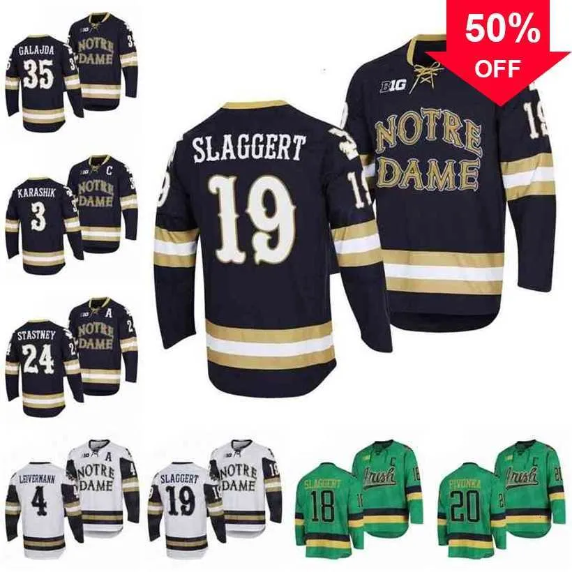 Mag 24 Maillot de hockey Spencer Stastney Notre Dame Fighting Irish Landon Slaggert Adam Karashik Nick Leivermann Matt Galajda Max Ellis Graham