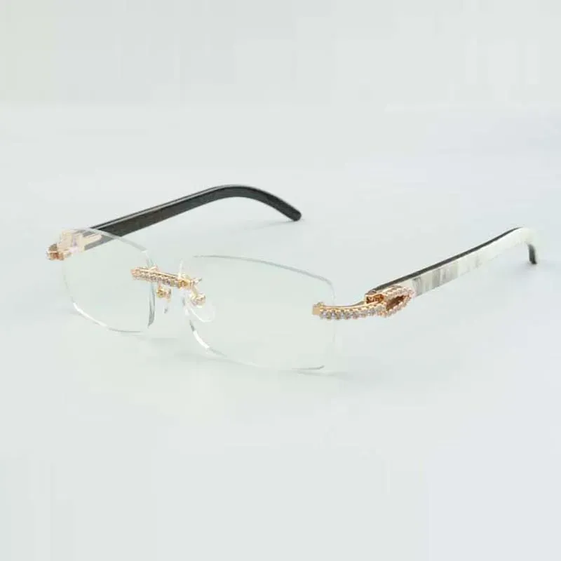 Medium Diamonds Buffs Okulary przeciwsłoneczne Ramki 3524012 z naturalnymi hybrydowymi rogami Buffalo i obiektywem 56 mm 5A