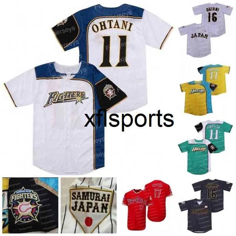 AXflsp GlaC202 Custom Shohei Ohtani # 11 Hokkaido Nippon Ham Fighters Baseball Jersey Giappone 2017 Film AMBIZIOSO Per Uomo Donna Gioventù Doppia Cucitura Nome