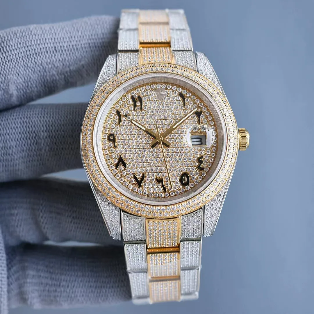 Diamond Watch Men Watches Fine Steel Strap Sapphire Glass Lens