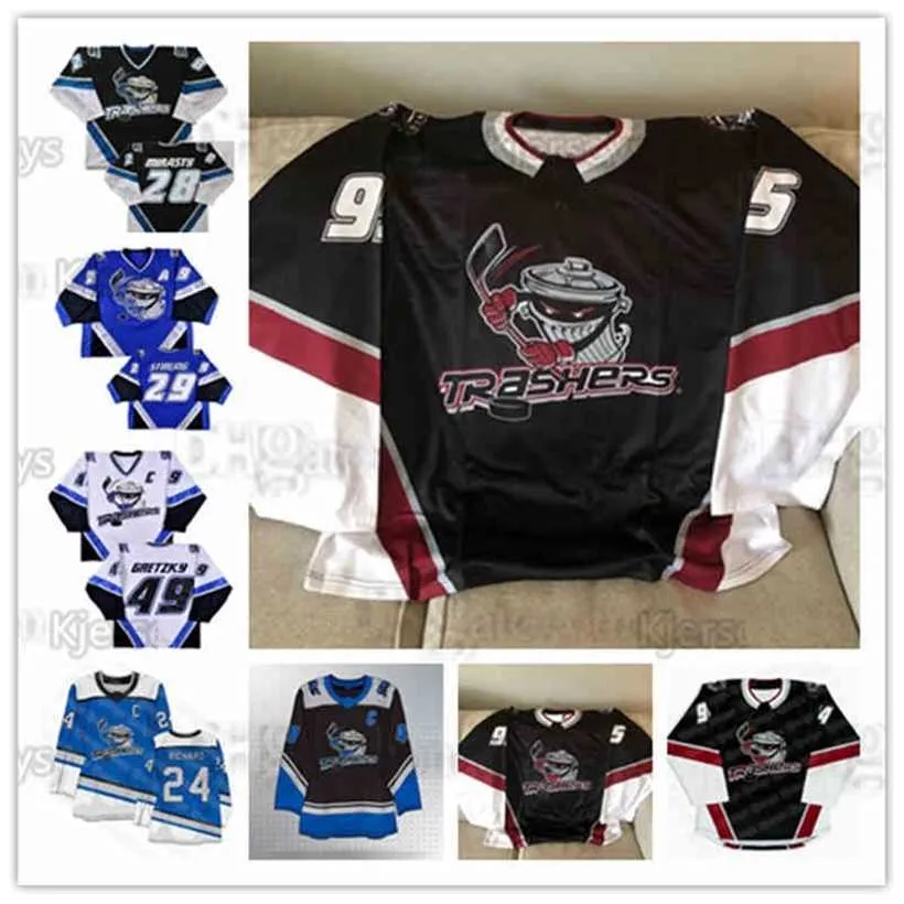 C2604 UHL DANBURY TRASHERS 2004-05 Jersey 42 Brad Wingfield 49 Brent Gretzky 9 Mike Bayrack 16 Mike Rupp 17 Galante 28 Jon Mirasty 44 Regan Kelly