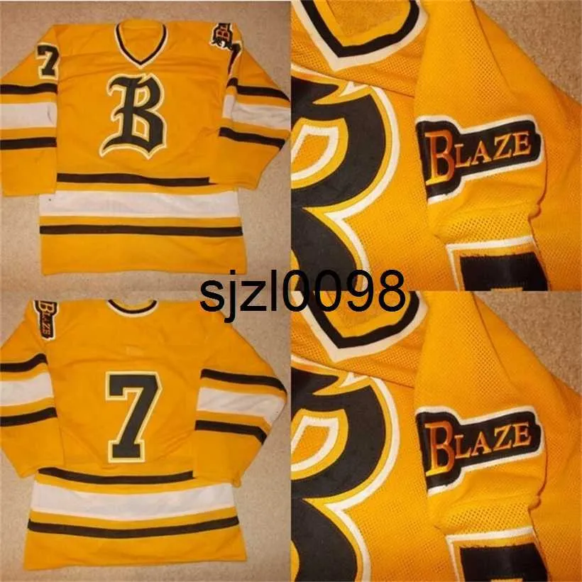 Sj98 VTG-Bursnville Blaze Game Gedragen Gebruikt Minnesota High School Hockey Jersey 100% Gestikt Borduurwerk s Hockey Jerseys