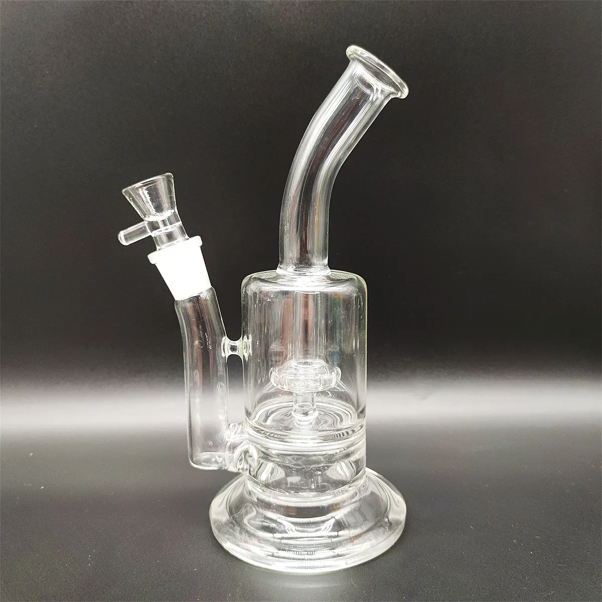 10 Inch 26CM Heady Bong UFO Filter Clear Glass Bongs Water Pipe Hookah 18MM