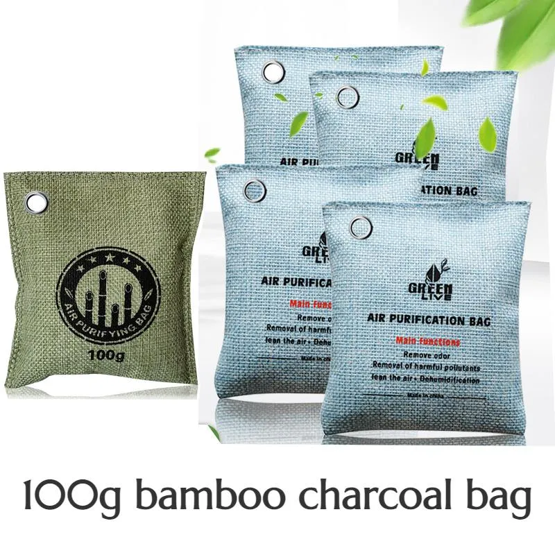 Profession 100g Bambou Bambou Charcoal Purificateur Air Purificateur Sac en carbone pour la maison Home Retirez le sac de carbone activé au formaldéhyde en carbone naturel