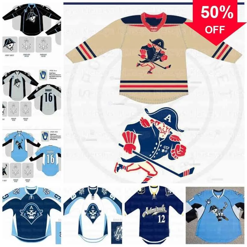 Milwaukee Admirals Hockey Jersey Stitched Embroidered Customizable NHL Jersey for Men Women Your Name Number
