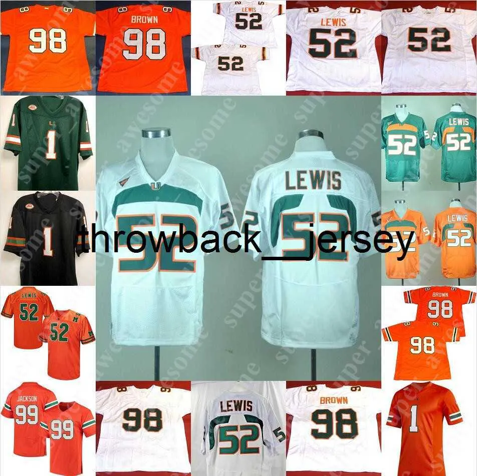 Thr Miami Hurricanes Fußballtrikot Ray Lewis 20 Reed Jim Kelly Sean Taylor Michael Irvin Jerome Brown Jimmy Graham Warren Sapp Andre Johnson