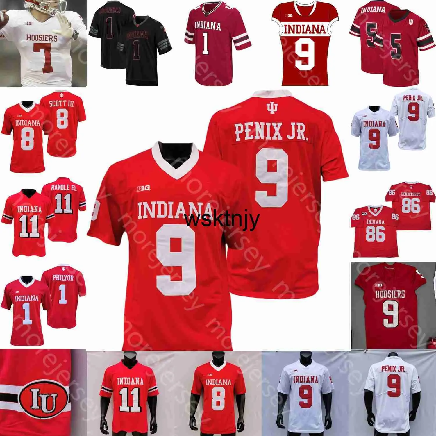 Wsk Custom Indiana Hoosiers Football Jersey NCAA College Michael Penix Jr Stevie Scott III Ty Fryfogle Chris Beaty Peyton Ramsey Whop Philyor Stallings IV Hendersho