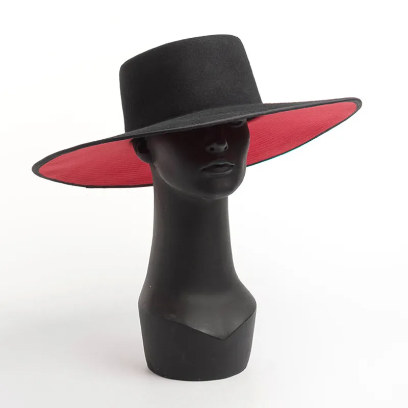 Two-Tone Wool Fedora - Unisex Wide Brim Winter Hat, Stylish  display picture 2