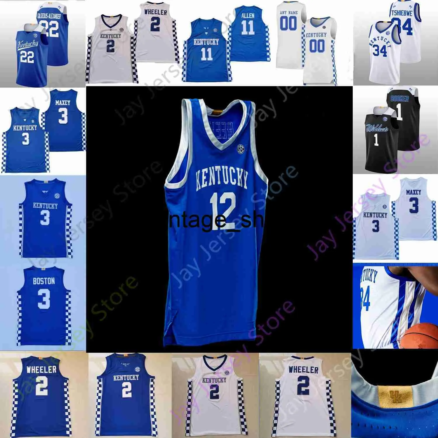 Vin Kentucky Wildcats Basketball Jersey NCAA College Antonio Reeves CJ Fredrick Jacob Toppin Cason Wallace Livingston Onyenso Ware Thiero Tshiebwe Clarke Maxey Da Da