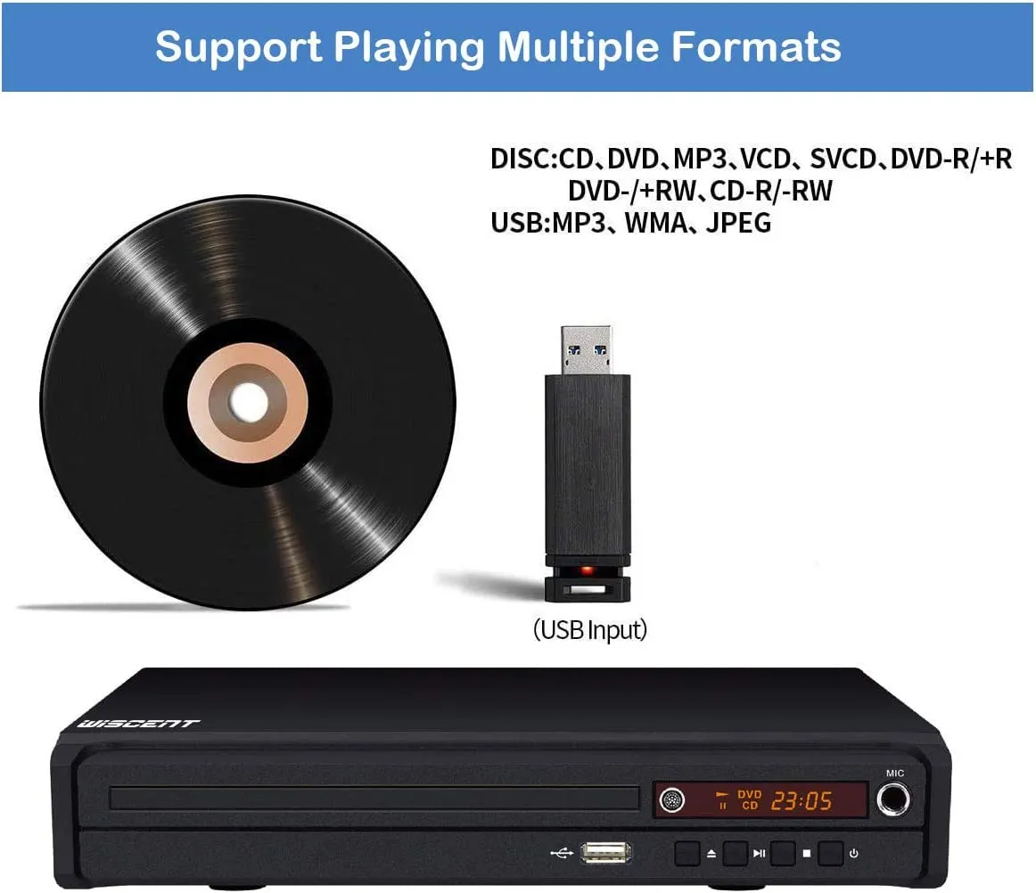 Lecteur DVD Pour TV, Lecteur DVD HDMI Pour Smart TV Support 1080P