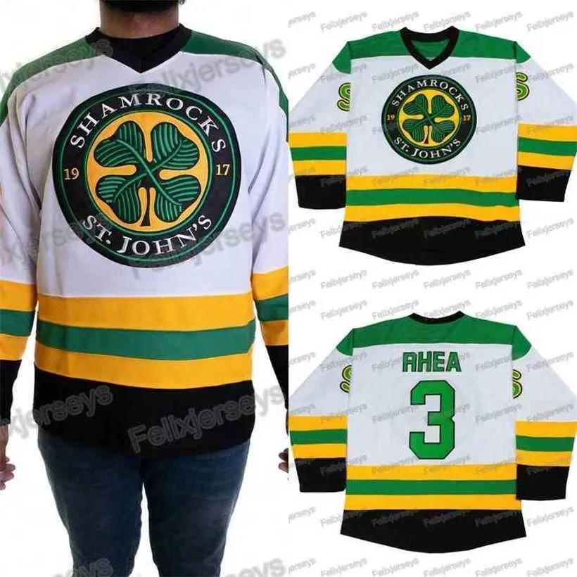 C2604 Thr 3 St. John's Shamrock'S Ross Rhea Film Hockey Jersey 100% Broderie Hommes Femmes Hockey Maillots Pas Cher Livraison Rapide