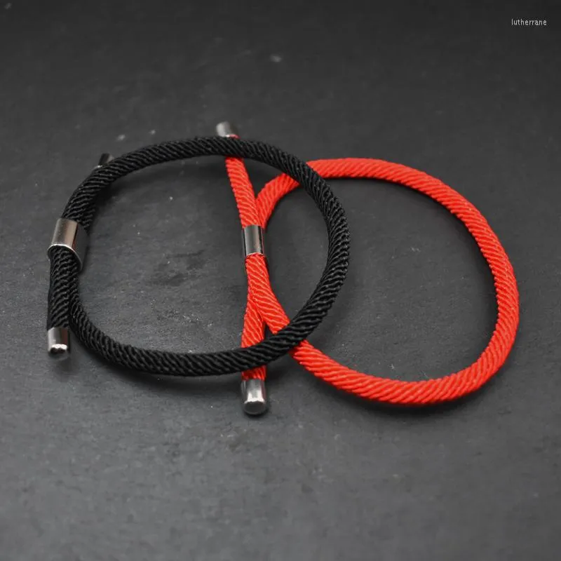 Charme Bracelets Minimaliste Milan Corde Bracelet Simple Rouge Noir Chaîne Pour Femmes Hommes Couples Chanceux Bracelet Bijoux Erkek Bileklik