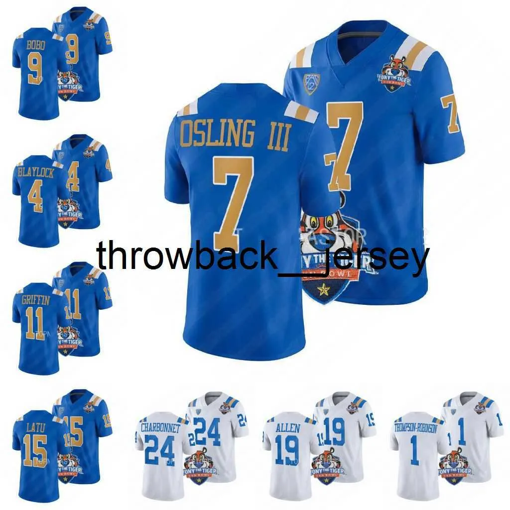 Thr Tony The Tiger Sun Bowl UCLA Bruins Football Jersey Zach Charbonnet Mo Osling Iii Kenny Easley Troy Aikman Bo Calvert Stephan Blaylock Chase Griffin Latu Maillots