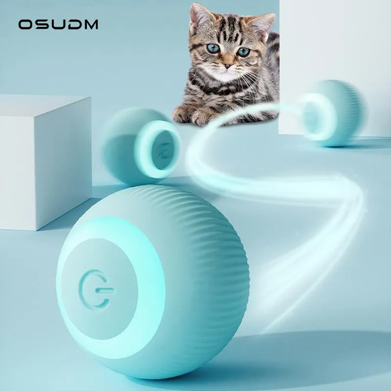 Toys OSUDM Smart Cat Toys Automatic Rolling Ball Training Spielzeug Typec Lading Self -the Interactive Ball für Kätzchen Pet Supplies
