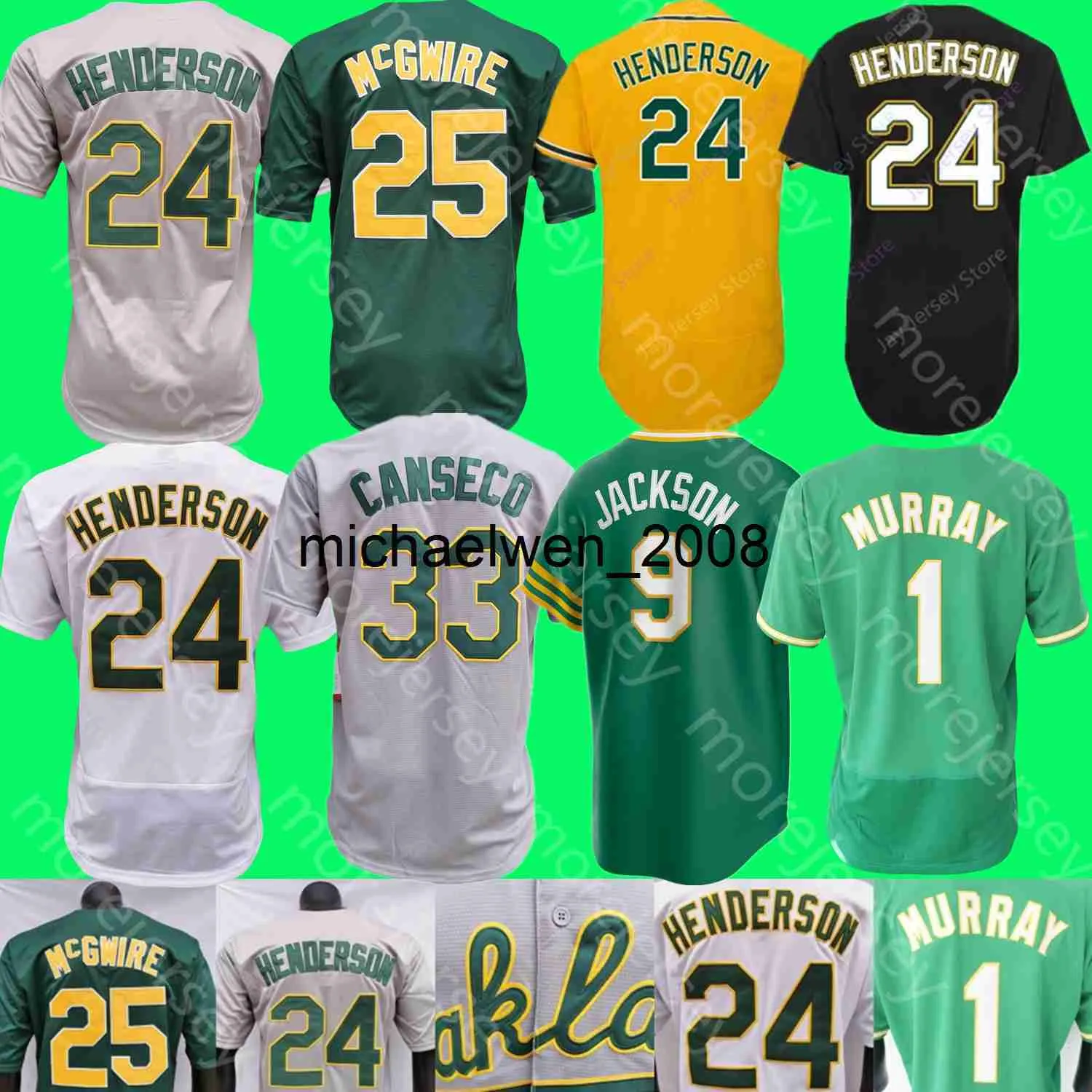 Maglia da baseball Mi208 Nick Allen Kyler Murray Rickey Henderson Jesus Aguilar Bleday Capel McGwire Diaz Jackson Canseco Laureano Pache Ruiz Rooker Donna Youth Taglia S