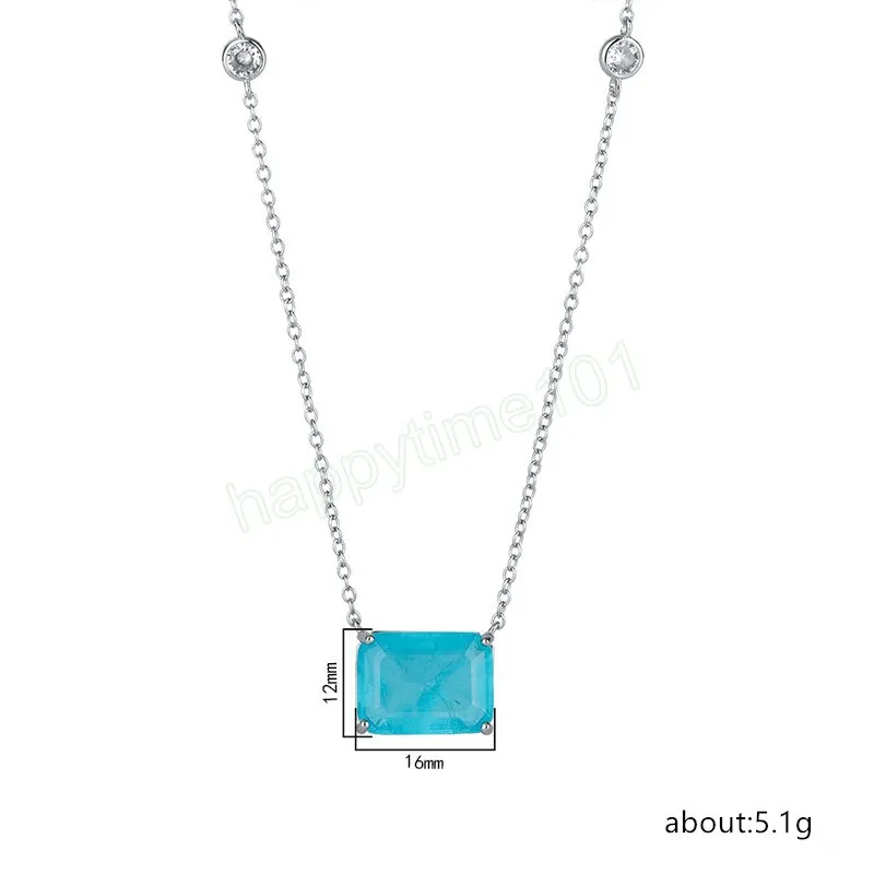 Rouge vert bleu émeraude collier pendentif pour femmes mode Bijoux mariage déclaration bijoux cadeaux