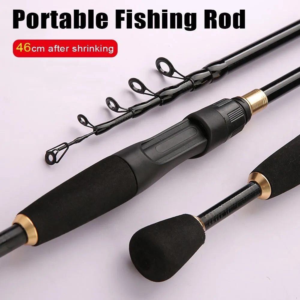 Boat Fishing Rods 16m Portable Casting Spinning Carbon Fiber Telescopic Retractable Lure Rods Fishing Equipment Fishing Rod EVA Handle 230603