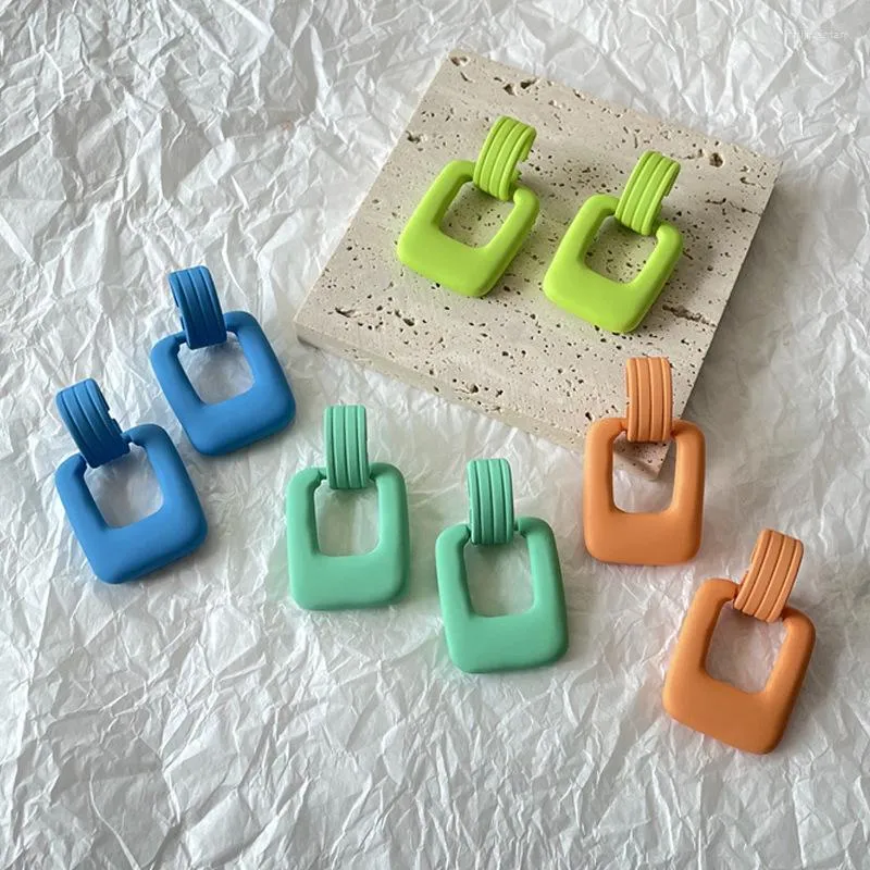 Backs Oorbellen Eenvoudige Effen Kleur Acryl Clip Op Voor Vrouwen Zonder Piercing Vrouw Koreaanse Overdrijving Gift Sieraden