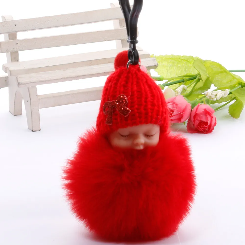 Plush Keychains Kawaii Keychain Söt Sleeping Doll Key Chain Baby Birthday Presents Car Holder Toy for Kids Holiday 230603