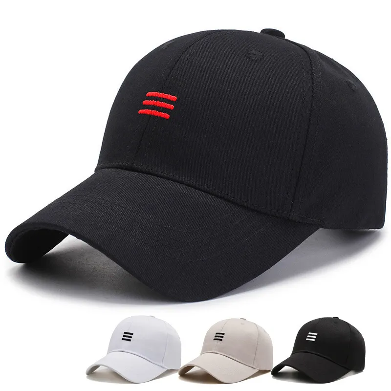 Snapbacks versão coreana simples três barras horizontais bordadas verão beisebol masculino moda feminina lazer guarda-sol boné 230603