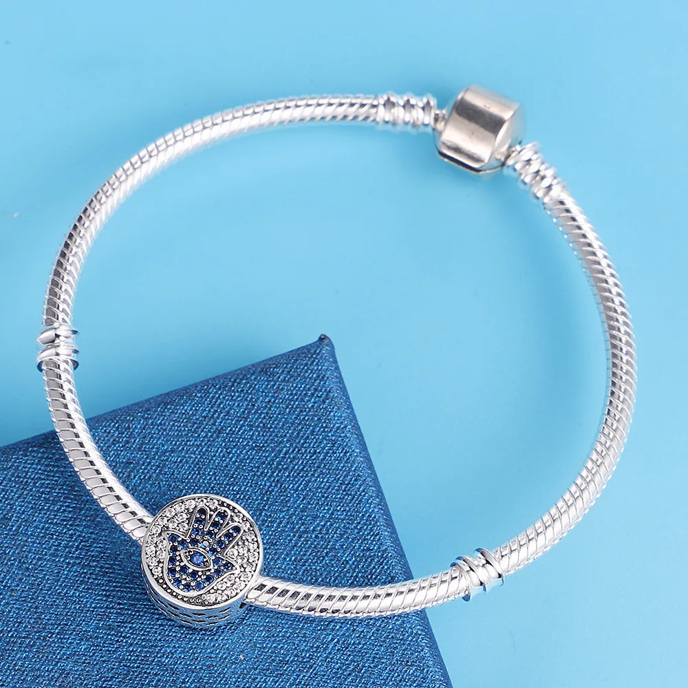 925 Sterling Silver Dangle Charm Bracelet Eye DIY Bracelets With String Of Pearls Fashion Gift Jewelry Free Delivery_voghion.com