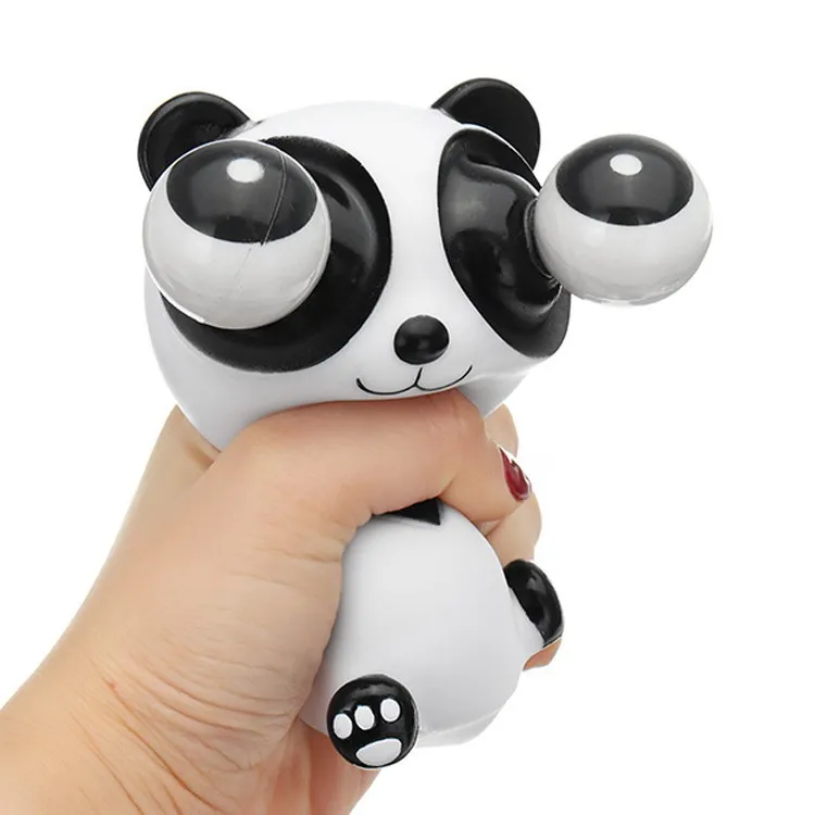 Panda Explosive Eye Toy Pinch Glaring Eyes Cartoon Animal Doll Funny Panda Extrusion Decompression Toys