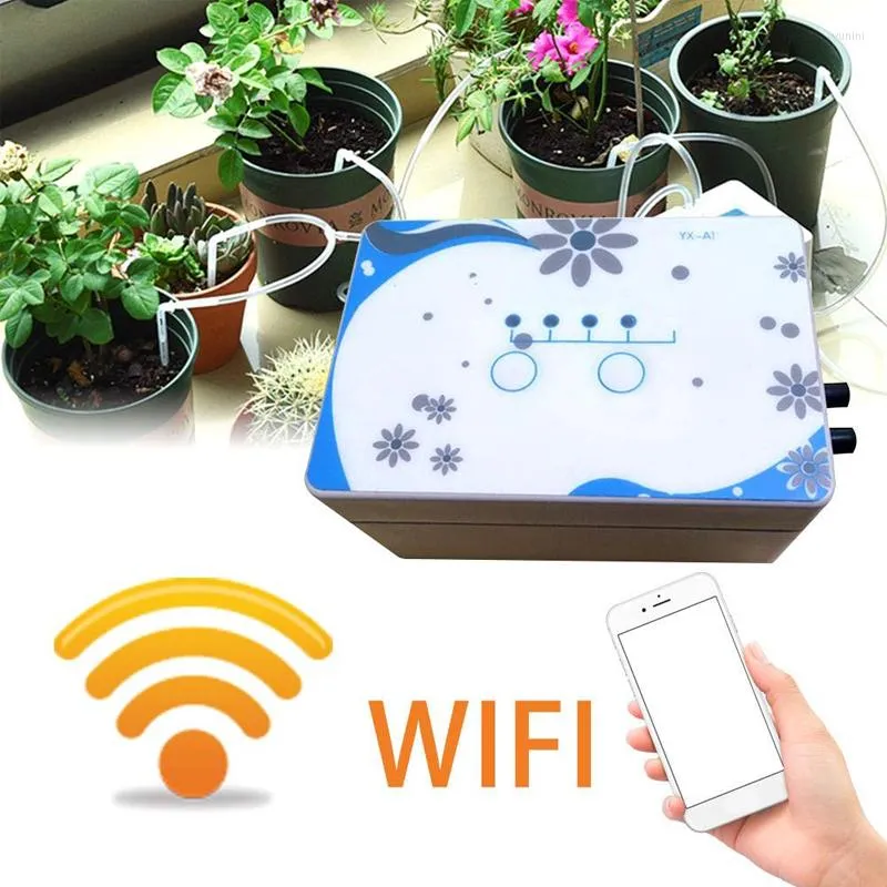 Vattenutrustning Mobiltelefon WiFi Automatisk enhet Fjärrkontroll Garden Plant Utomatic Drip Irrigation System Water Pump Timer Tool