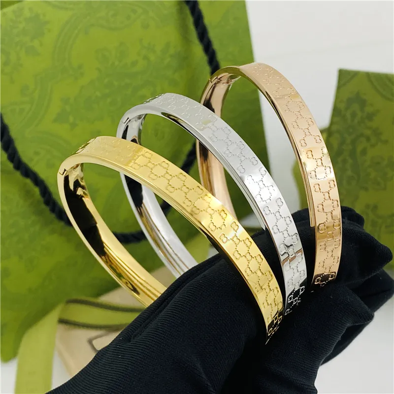 High Quality Luxury Designer bracelet Design Bangle Stainless Steel Bracelets Classic Jewelry red green Bracelets for Men and Womens