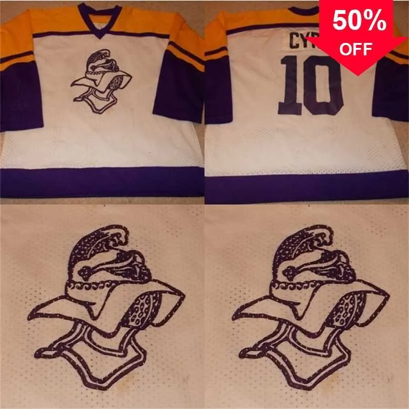 Mag Mit TG-Knights Game WornUsed High School Minnesota Hockey Jersey 100% Stitched Embroidery s Hockey Jerseys