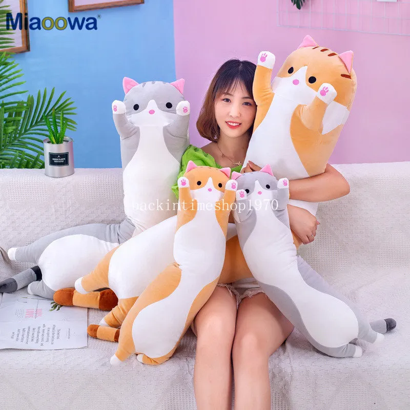 50 cm doux peluches chaton en peluche jeter oreiller poupée jouet Long chat en peluche corps oreiller mignon chat animaux en peluche cadeau pour les enfants