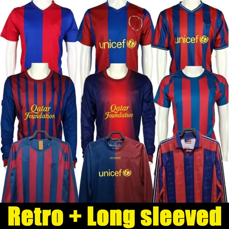 Retro Soccer Jerseys 1899 1999 96 97 07 08 09 10 11 XAVI RONALDINHO RONALDO RIVALDO GUARDIOLA Finals Classic Maillo Long Sleeves