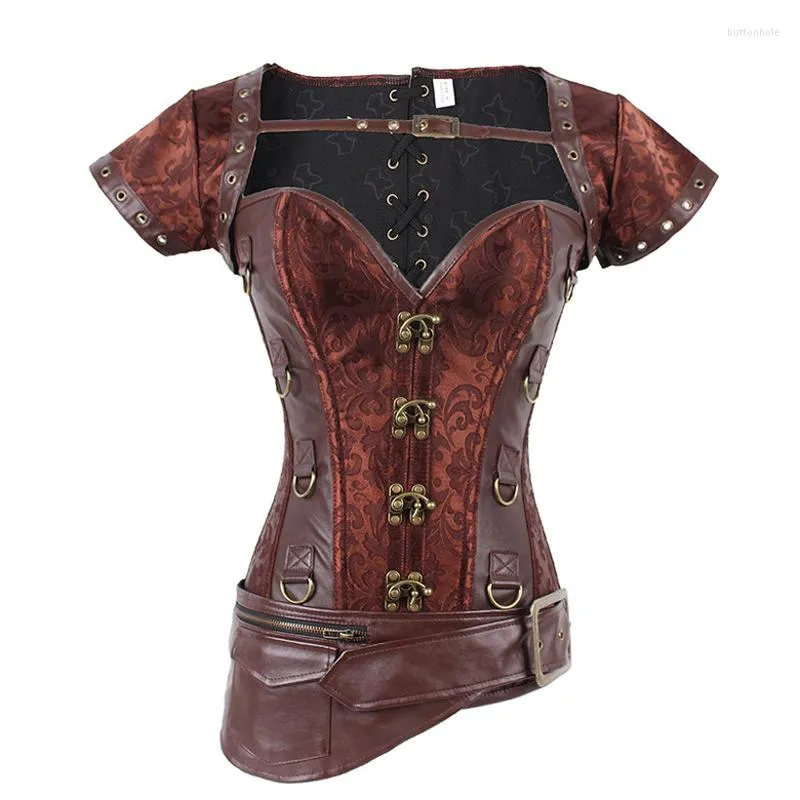 Bustiers Corsets Steempunk Corset Top Vintage Dress Gothic Bustier Body Shapewear女性ウエストトレーナーハロウィーンコスチュームスチール