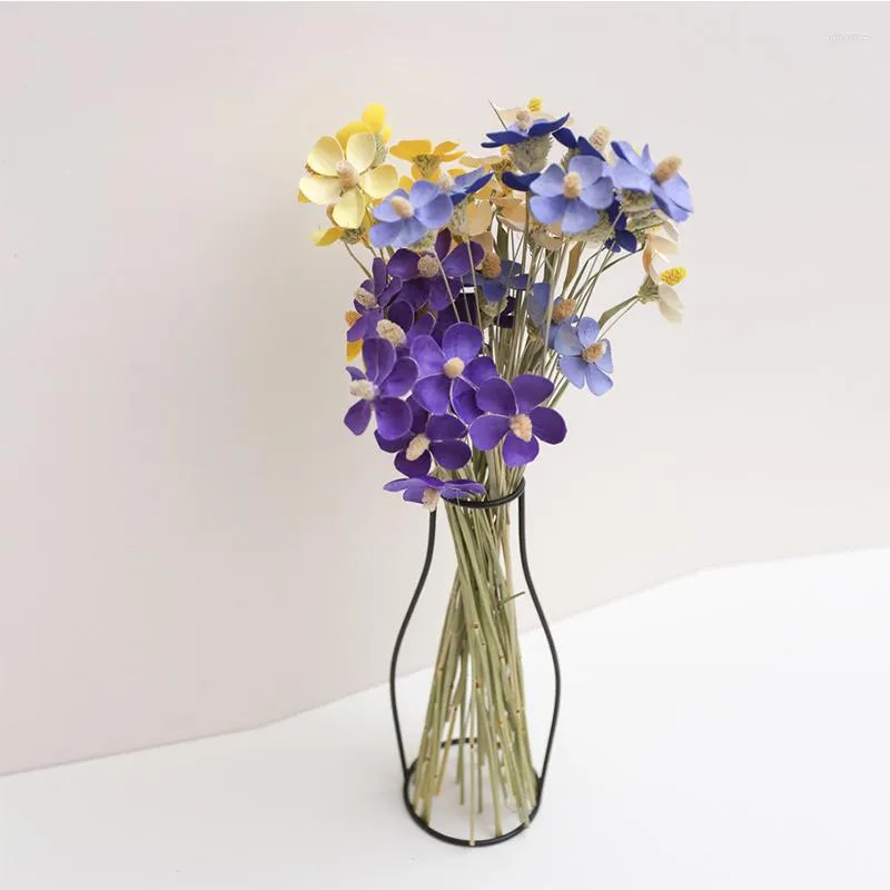 Decorative Flowers 10pcs Handmade Plant Violet Flower Natural Dried Bouquet Home Decoration Diy Arrangement Shooting Props